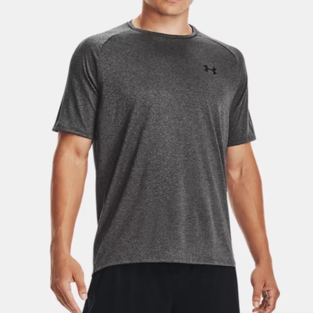 Dark gray under armor t-shirt, athletic material, size medium